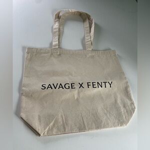 Savage X Fenty Canvas Tote Bag NWOT Rihanna Reusable